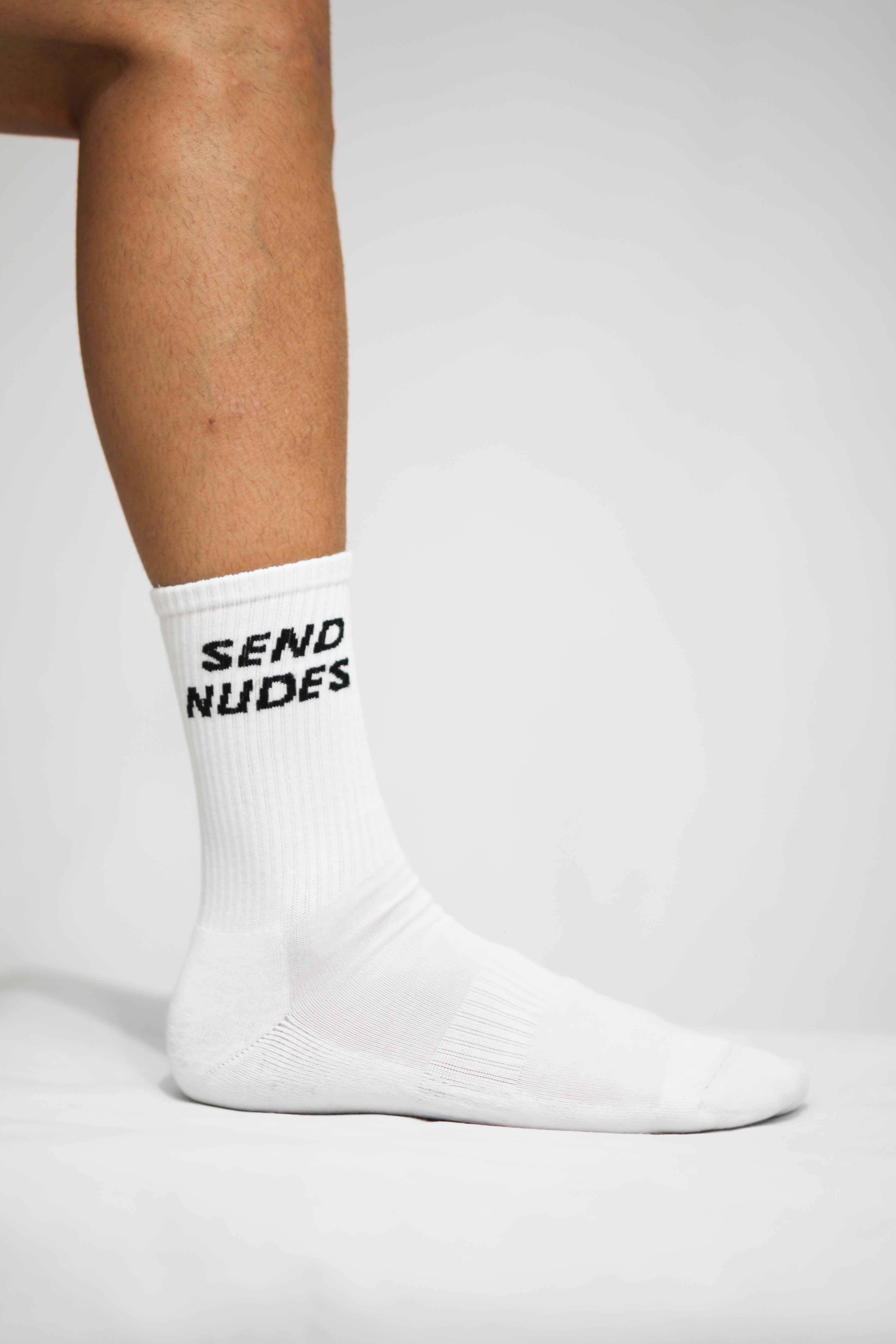 Send Nudes White Socks – SickSock