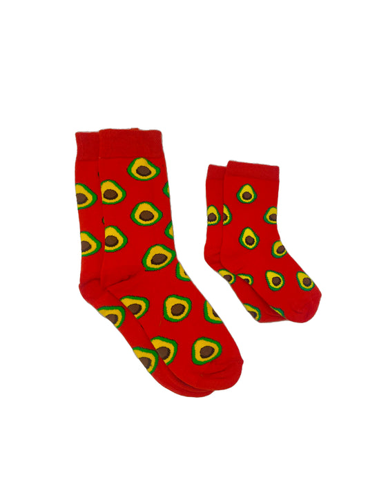 Mini-Me Match: Adorable Avocado Sock Set for Parents and Kids
