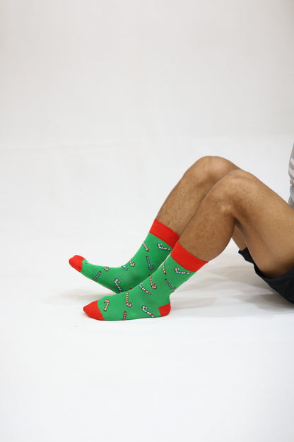 Candy Cane Christmas Socks