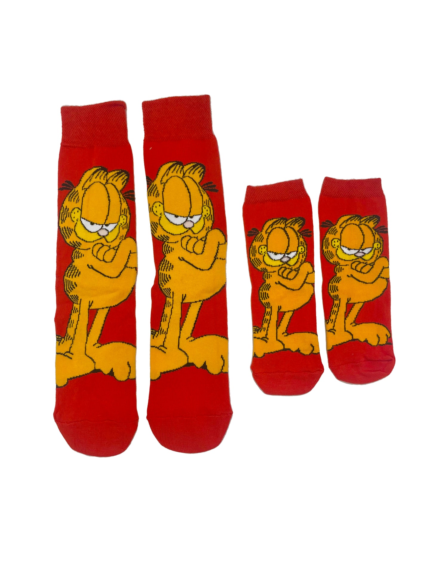 Mini-Me Match: Adorable Garfield Sock Set for Parents and Kids